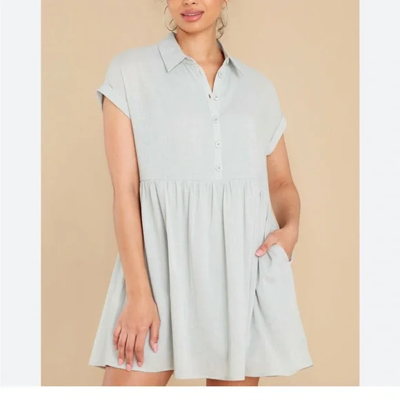 Aura | Dresses | Aura Babydoll Button Down With Pockets Short Sleeve Sage Green Boho Dress Size M | Poshmark Aura | Dresses | Aura Babydoll Button Down With Pockets Short Sleeve Sage Green Boho Dress Size M | Poshmark